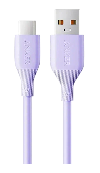 Кабель Anker USB-A  to USB-C 1m 6A TPE (A8001), фиолетовый