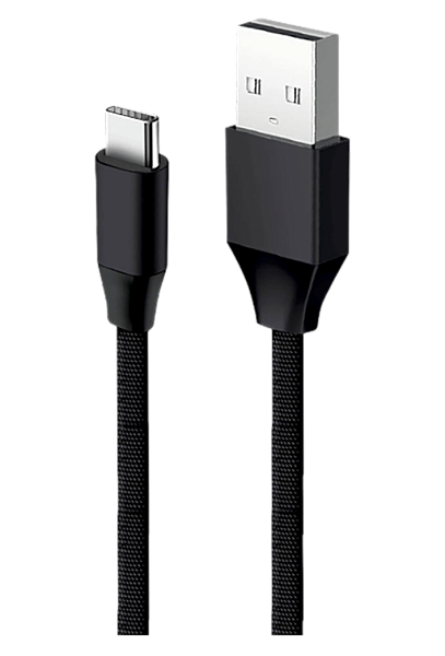 Кабель Aksberry X158 USB A-Type C 60W, 5A., 1метр поддержка iPhone 15 в тканевой оплетке (черный)