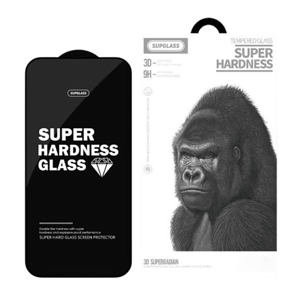 Стекло защитное для Apple iPhone 15 Plus/16 Plus  SupGlass XC-11, 3D Super Radian черное