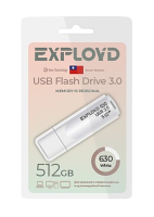 USB-накопитель 512Gb Exployd 630, USB 3.0, белый