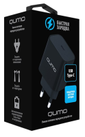 Сетевое зарядное устройство QUMO Energy light PD 20W, 1USB Type-C черный Сетевое зарядное устройство QUMO Energy light PD 20W, 1USB Type-C черный