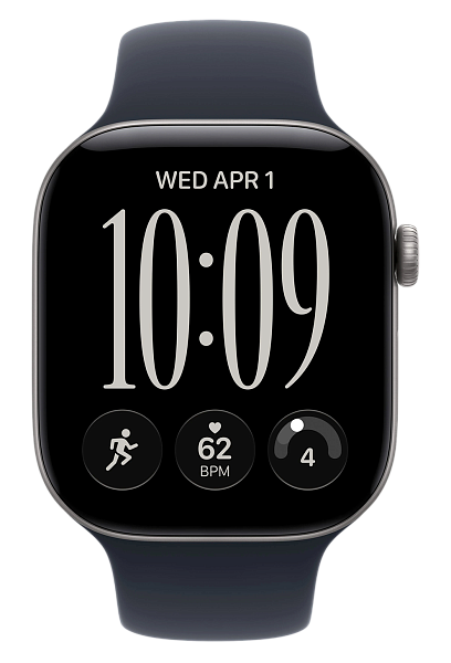 Apple Watch Series 12 GPS 42mm Aluminium Case with Space Gray/Navy Blue Sport Band S/M (MJE74)