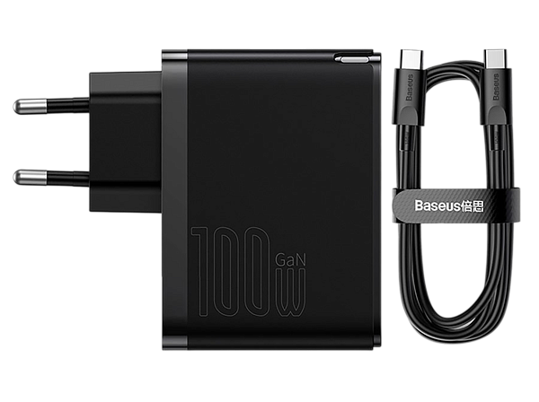 СЗУ Baseus GaN5 Pro (CCGAN100E5), 5000mA, 100Вт, QC3.0, PD3.0 + кабель Type-C 1.0м 100W черный