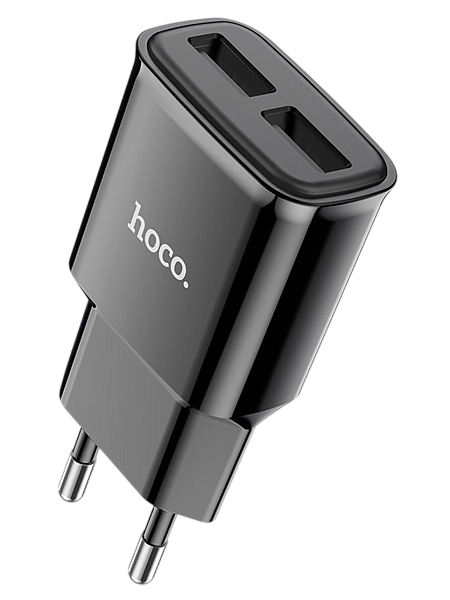 Сетевое зарядное устройство HOCO C88A Star round dual port (черный)