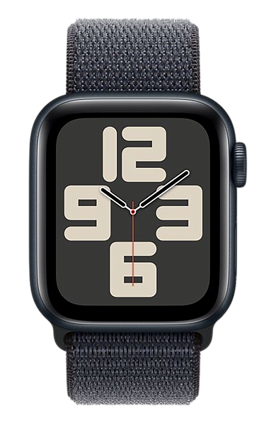 Apple Watch SE (2024) GPS 40mm Aluminum Case with Midnight/Ink Sport Loop (MXEA3)