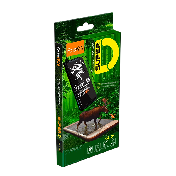 Стекло защитное для Apple iPhone 13 mini FaisON GL-04, Super-D, 0.4 мм, глянцевое черное