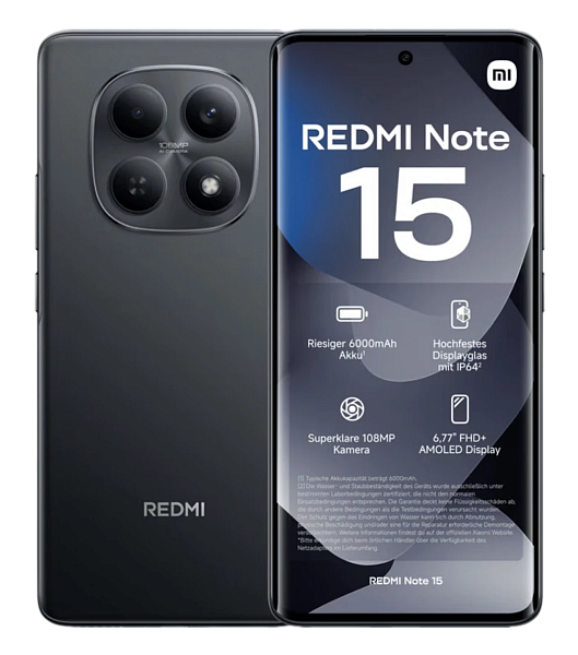 Xiaomi Redmi Note 15 4G 8/256Gb Black (Черный) (Global) Dual nano Sim