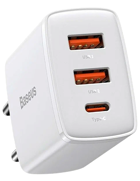 Зарядное устройство Baseus Compact Quick Charger 2U+C 30W белый