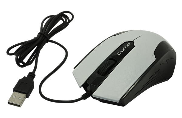 Мышь Qumo Office M14, проводная, оптическая, белая