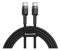 Кабель Baseus Cafule Type-C to Type-C PD2.0 60W flash charging data line (20V 3A) 1m Серый/черный
