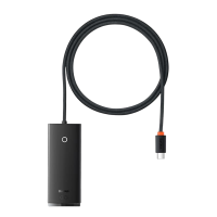 Хаб Baseus Lite Series 4-Port Type-C HUB Adapter (Type-C to USB 3.0x4 ) 1м. (WKQX030401) Black