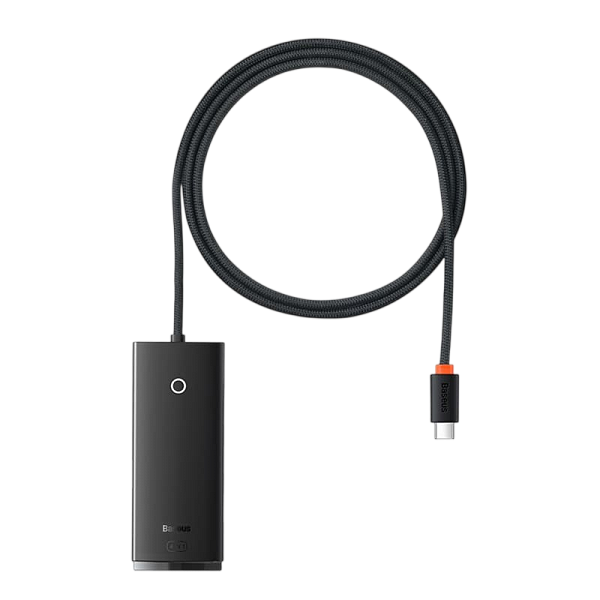 Хаб Baseus Lite Series 4-Port Type-C HUB Adapter (Type-C to USB 3.0x4 ) 1м. (WKQX030401) Black