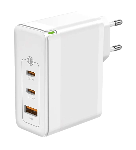 СЗУ Aksberry T100 Gan USBC+USBC+ USBA QC3.0 100w White