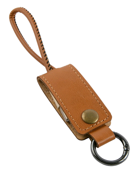 Кабель-брелок MB Mobility USB – Lightning, 25 см, коричневый