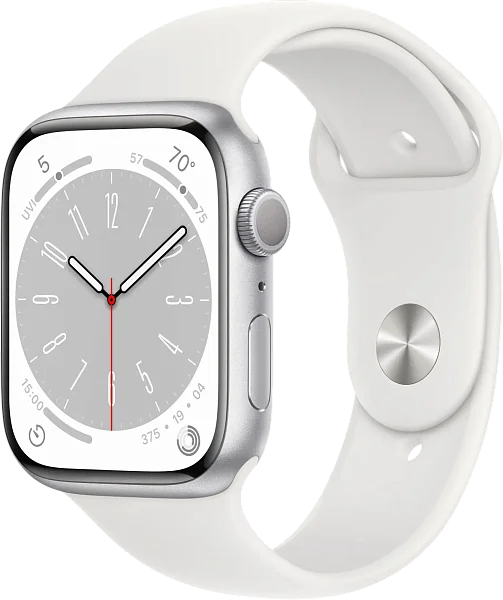 Apple Watch Series 8 GPS 45mm Aluminium Case with Silver/White Sport Band M/L (MP6Q3)