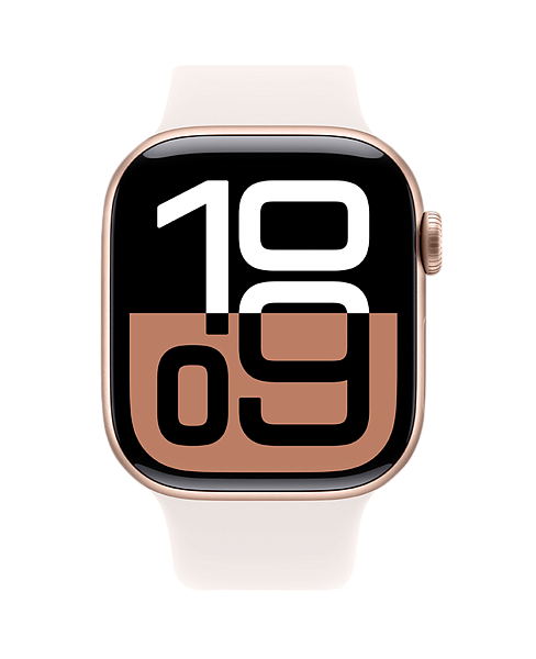 Apple Watch Series 10 GPS 42mm Aluminium Case with Rose Gold/Light Blush Sport Band S/M (MWWH3)