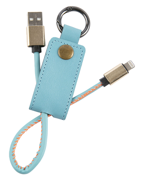 Кабель-брелок MB Mobility USB – Lightning, 25 см, голубой
