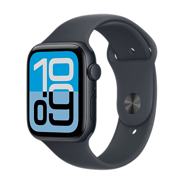 Apple Watch SE 3 (2025) GPS 44mm Aluminum Case with Midnight/Midnight Sport Band M/L (MEHQ4)