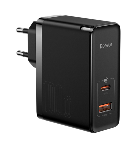 СЗУ Baseus GaN5 Pro (CCGAN100E5), 5000mA, 100Вт, QC3.0, PD3.0 + кабель Type-C 1.0м 100W черный
