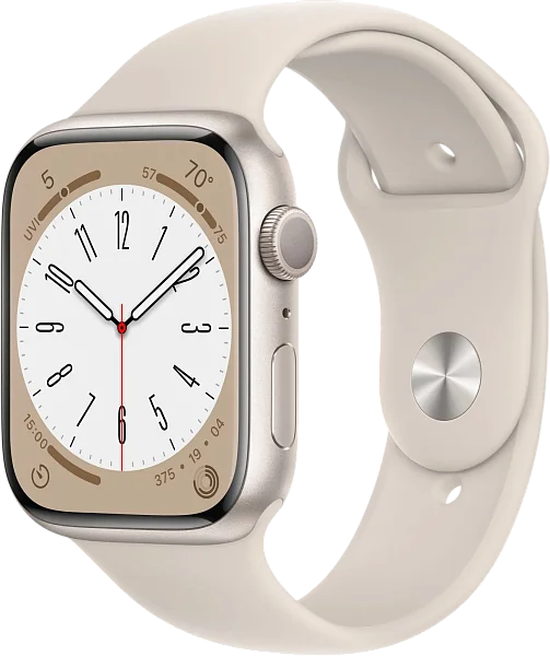 Apple Watch Series 8 GPS 45mm Aluminium Case with Starlight Sport Band M/L (MNUQ3)