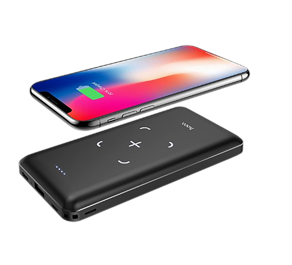 Внешний аккумулятор HOCO J50 10000 mAh, беспроводная зарядка QI, черный