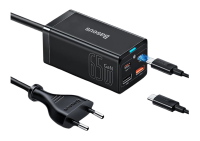СЗУ Baseus GaN3 Pro Desktop Fast Charger 2C+2USB 65W EU + Cable Type-C to Type-C 100W 1м, черный