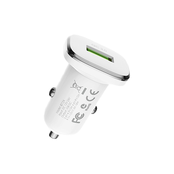 АЗУ Borofone BZ12A Lasting Power, 1USB, QC 3.0 White