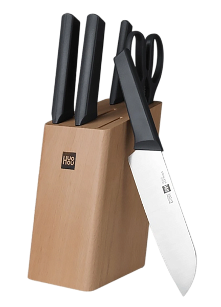 Набор ножей Xiaomi Huo Hou Fire Kitchen Steel Knife Set с подставкой (HU0057)