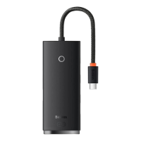 Хаб Baseus Lite Series 4-Port HUB Adapter (USB-C - USB 3.0 х 4) 25cm, Black (WKQX030301) Хаб Baseus Lite Series 4-Port HUB Adapter (USB-C - USB 3.0 х 4) 25cm, Black (WKQX030301)