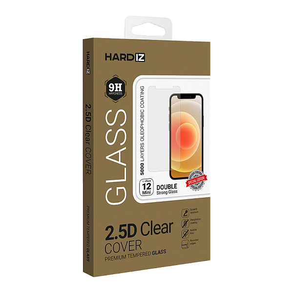 Стекло защитное для Apple iPhone 12 mini Hardiz Premium Full Screen Cover (2.5D) черное