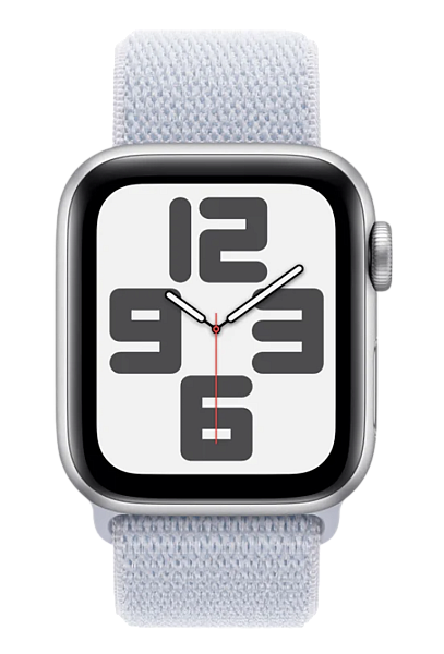Apple Watch SE (2024) GPS 40mm Aluminum Case with Silver/Blue Cloud Sport Loop (MXEE3)