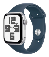 Apple Watch SE 2 GPS 40mm Silver Aluminum Case with Storm Blue Sport Band M/L (MRE23)