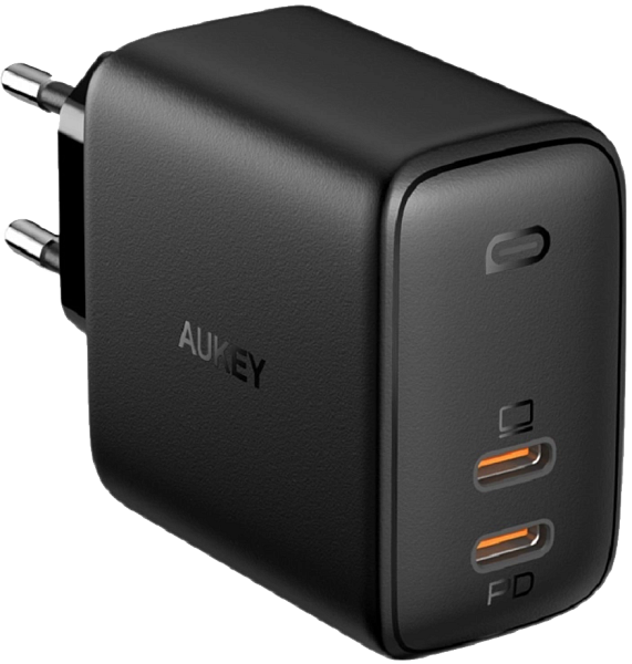 Сетевое зарядное устройство Aukey Omnia Duo PD 65W 2xUSB-C (PA-B4) Black