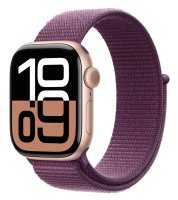 Apple Watch Series 10 GPS 42mm Aluminium Case with Rose Gold/Plum Sport Loop (MWWK3)