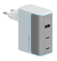 Зарядное устройство Cuktech Gan 100W (AD1003EU) 2C+1A, с кабелем Type-C, белый Зарядное устройство Cuktech Gan 100W (AD1003EU) 2C+1A, с кабелем Type-C, белый