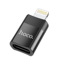 Переходник Hoco UA17 OTG, 8 pin (m) to Type-C (f) Black