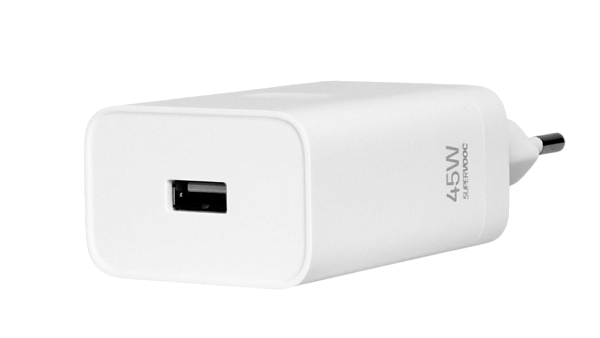 СЗУ Realme SUPERVOOC 45W Power Adapter, поддержка QC3.0, 1USB-A, White