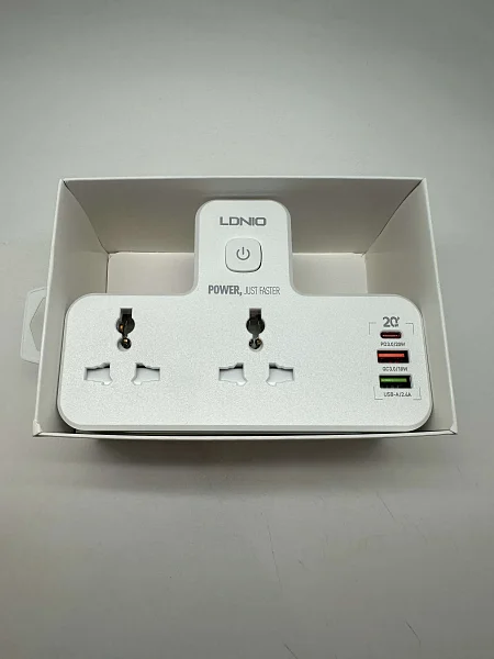 Сетевой фильтр LDNIO SC2311, 2 розетки, 2 USB, 1 PD White