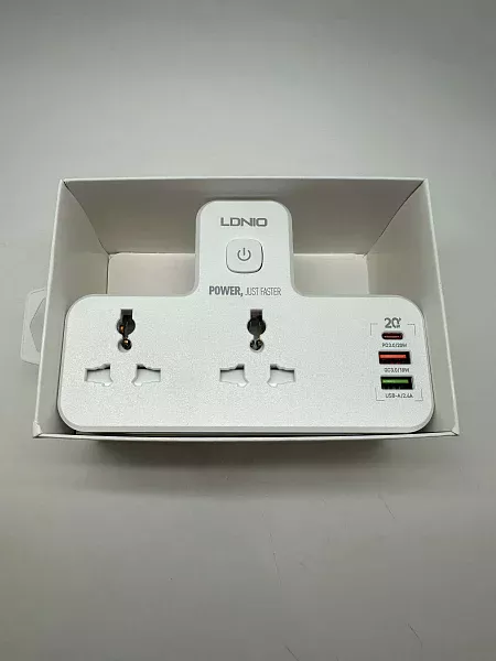 Сетевой фильтр LDNIO SC2311, 2 розетки, 2 USB, 1 PD White