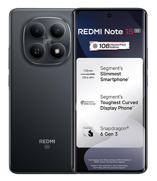 Xiaomi Redmi Note 15 5G 8/256Gb Black (Черный) (Global) Dual nano Sim