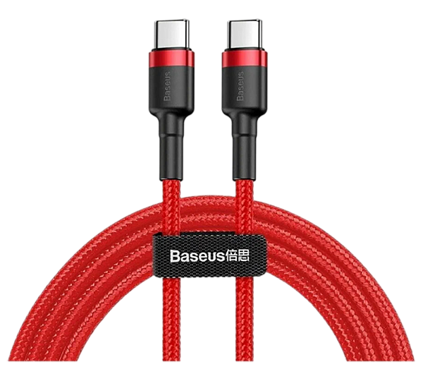 Кабель Baseus Cafule PD2.0 60W Type-C to Type-C (20V 3A) 1m красный