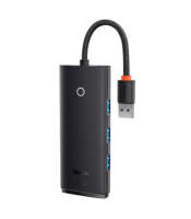Хаб Baseus Lite Series 4-Port USB-A HUB Adapter, 4xUSB 3.0, 25cm (WKQX030001) Black Хаб Baseus Lite Series 4-Port USB-A HUB Adapter, 4xUSB 3.0, 25cm (WKQX030001) Black