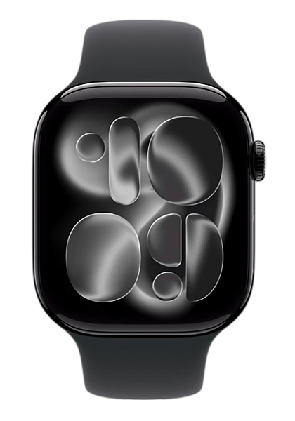 Apple Watch Series 11 GPS 46mm Aluminium Case with Jet Black/Black Sport Band S/M (MEUW4)