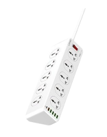 Сетевой фильтр LDNIO SC10610, 10 розеток, 2500W, 4 USB, 1 PD, 1 QC3.0, 2м White
