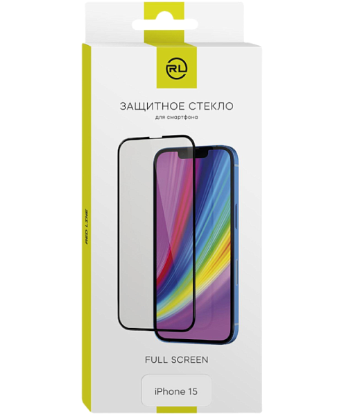 Стекло защитное для Apple iPhone 15 Red Line Full Screen Tempered Glass Full Glue Black 