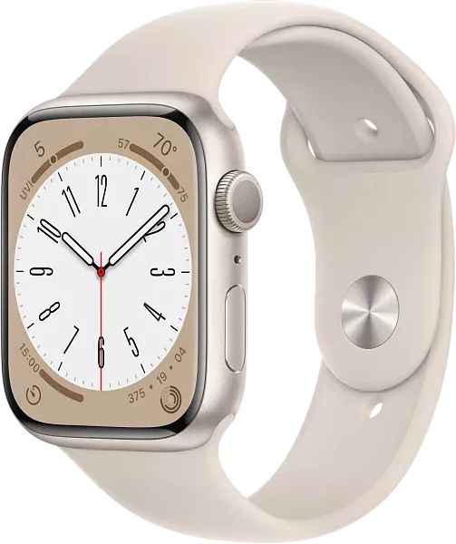 Apple Watch Series 8 GPS 45mm Aluminium Case with Starlight Sport Band M/L (MNUQ3)