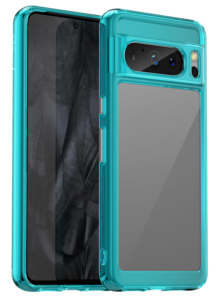 Чехол для Google Pixel 8 Pro Caseport противоударный с бирюзовыми рамками