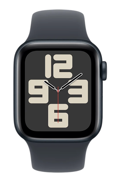 Apple Watch SE (2024) GPS 40mm Aluminum Case with Midnight/Midnight Sport Band M/L (MXE93)