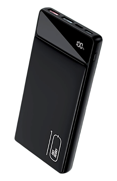 Внешний АКБ Aksberry E101 быстрая зарядка PD20W/QC22.5W с дисплеем 10000mAh Black