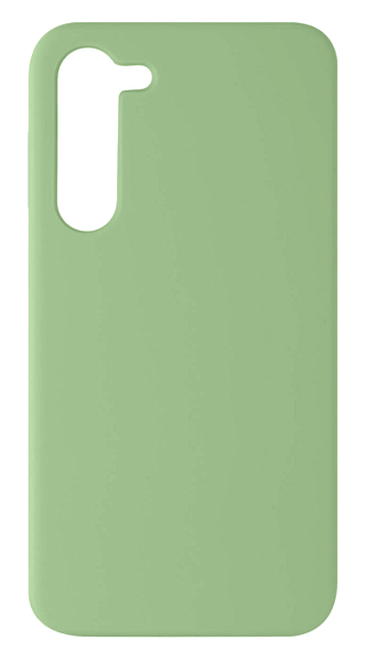 Чехол силиконовый для Samsung Galaxy S23+ с микрофиброй, зеленый